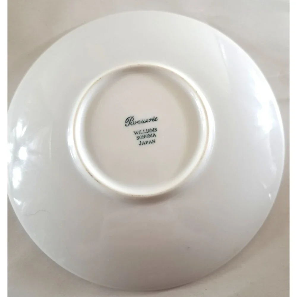 Williams Sonoma Brasserie Blue Saucers Set of 2 Navy Stripe Japan Replacements
